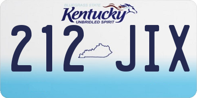 KY license plate 212JIX
