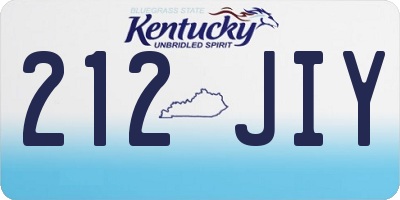 KY license plate 212JIY