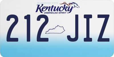 KY license plate 212JIZ