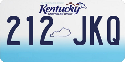 KY license plate 212JKQ