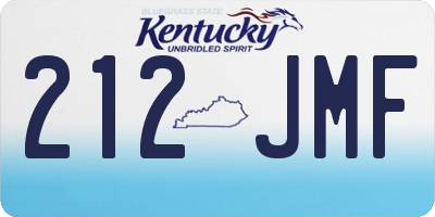KY license plate 212JMF