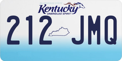 KY license plate 212JMQ