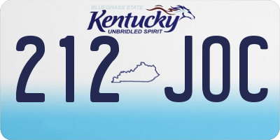 KY license plate 212JOC