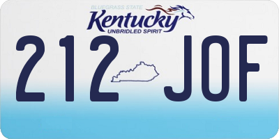 KY license plate 212JOF