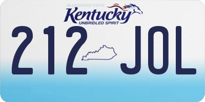 KY license plate 212JOL