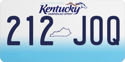 KY license plate 212JOQ