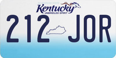 KY license plate 212JOR