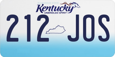 KY license plate 212JOS