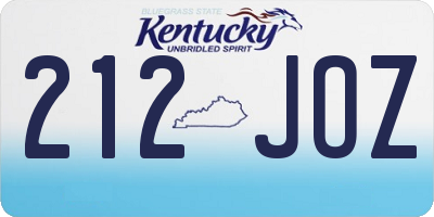 KY license plate 212JOZ