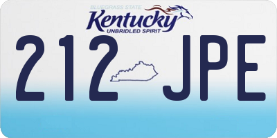 KY license plate 212JPE