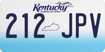 KY license plate 212JPV
