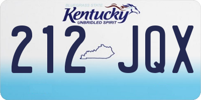 KY license plate 212JQX