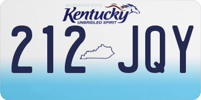 KY license plate 212JQY
