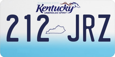 KY license plate 212JRZ