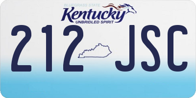 KY license plate 212JSC