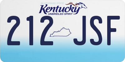 KY license plate 212JSF