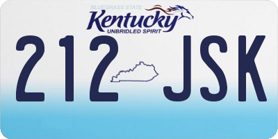 KY license plate 212JSK