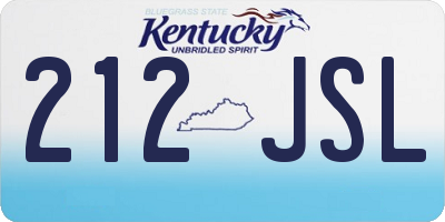 KY license plate 212JSL
