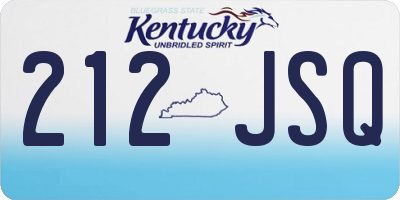 KY license plate 212JSQ