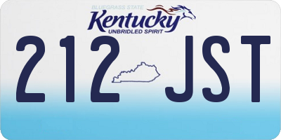 KY license plate 212JST