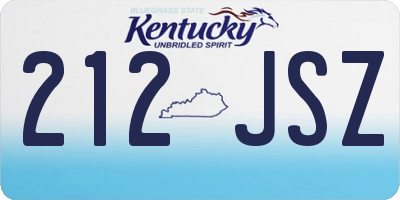 KY license plate 212JSZ