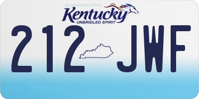 KY license plate 212JWF