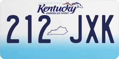 KY license plate 212JXK