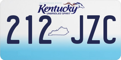 KY license plate 212JZC