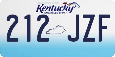 KY license plate 212JZF