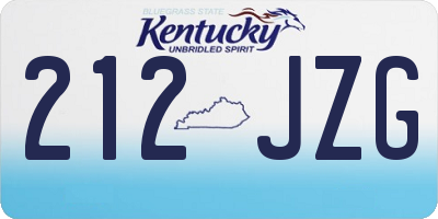KY license plate 212JZG