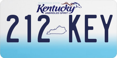 KY license plate 212KEY