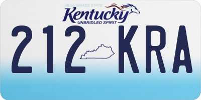KY license plate 212KRA