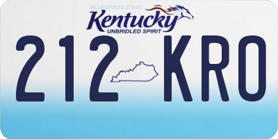 KY license plate 212KRO