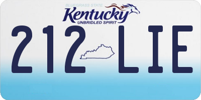 KY license plate 212LIE