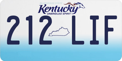 KY license plate 212LIF