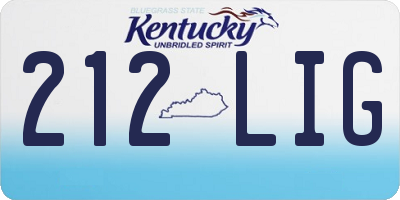 KY license plate 212LIG