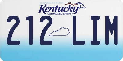 KY license plate 212LIM