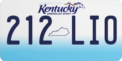 KY license plate 212LIO