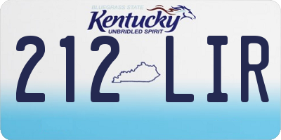 KY license plate 212LIR