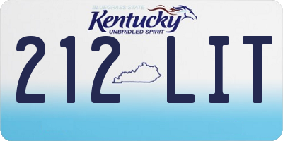 KY license plate 212LIT