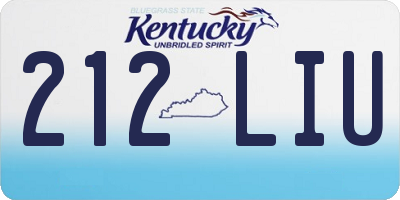 KY license plate 212LIU