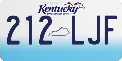KY license plate 212LJF