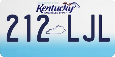 KY license plate 212LJL