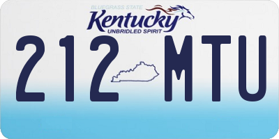 KY license plate 212MTU