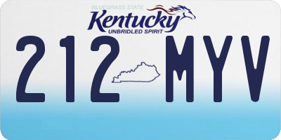 KY license plate 212MYV