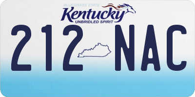 KY license plate 212NAC