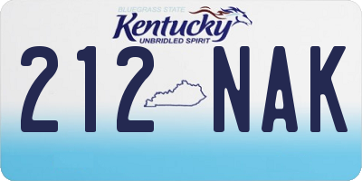 KY license plate 212NAK