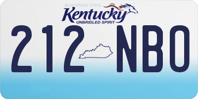 KY license plate 212NBO