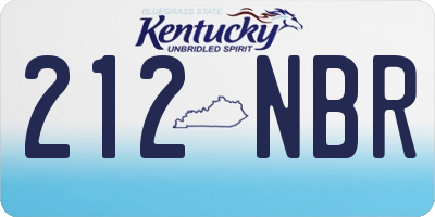 KY license plate 212NBR