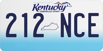 KY license plate 212NCE